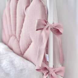 Natural Linen Headboard Cushion With Ties - Beige Padded Single Bed Pillow, Ikea Minnen & Sagstua - thumbnail 4
