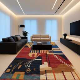 Handwoven Beni Ourain Wool Rug Moroccan Shag Rug For Living Room - thumbnail 2