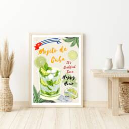 Mojito Print - Cocktail Kitchen Art Bartender Gift Lover Foodie Housewarming Decor Modern - thumbnail 2