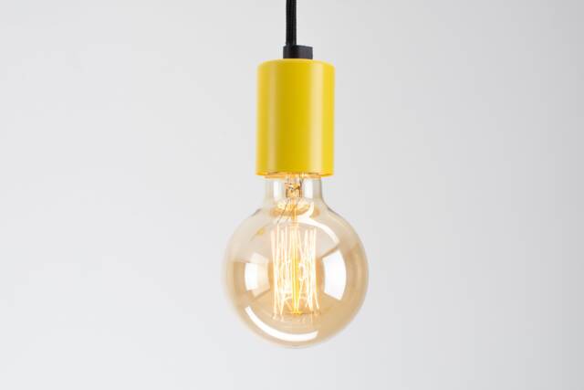 Otto Ceiling Pendant Lamp - Yellow You Choose We Build Textile Cable Color Cord Industrial Swag - image 1