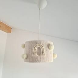 Neutral Nursery Lampshade Boho Macrame Rainbow Pendant Light - thumbnail 3