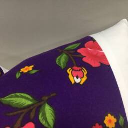 Floral Silk Ikat Lumbar Pillow Cover, Purple & White - 12x20 - thumbnail 3