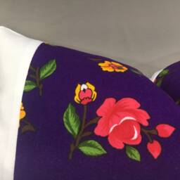 Floral Silk Ikat Lumbar Pillow Cover, Purple & White - 12x20 - thumbnail 2