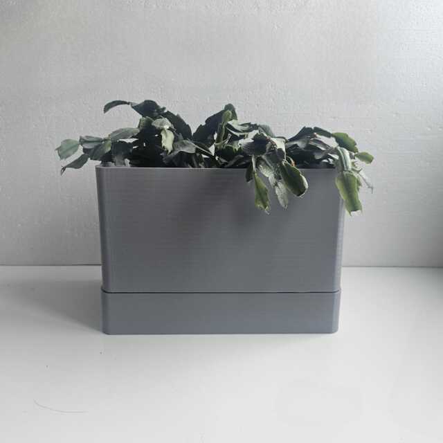 Indoor Planter, Rectangular Plant Pot With Drip Tray, Planter For Fresh Herbs - image 1