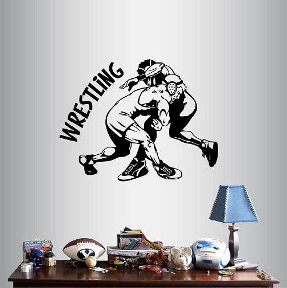 In-Style Decals Wall Vinyl Decal Home Decor Art Sticker Wrestling Match Wrestlers Sports Boys Room Removable Stylish Mural Unique Design 480 - image 1