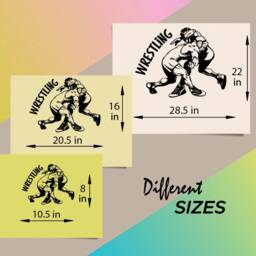 In-Style Decals Wall Vinyl Decal Home Decor Art Sticker Wrestling Match Wrestlers Sports Boys Room Removable Stylish Mural Unique Design 480 - thumbnail 2