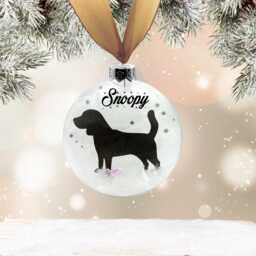Beagle Dog Personalised Ornament - Custom Glass Christmas Bauble