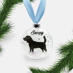 Beagle Dog Personalised Ornament - Custom Glass Christmas Bauble - thumbnail 2