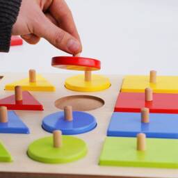 4 Color & Shape Early Education Geometric Puzzle - Large Wooden For Toddlers - thumbnail 2