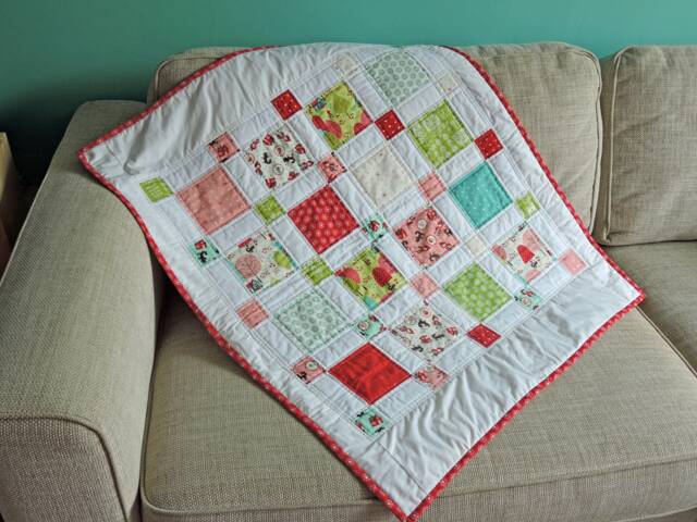 Little Red Riding Hood Quilt, Patchwork Baby Fairy Tale Theme Decor, Blanket, Forest Child's Room - image 1