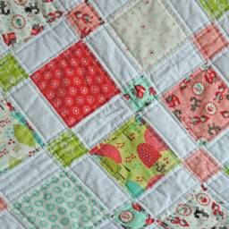 Little Red Riding Hood Quilt, Patchwork Baby Fairy Tale Theme Decor, Blanket, Forest Child's Room - thumbnail 3
