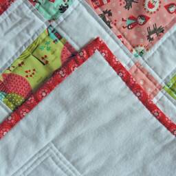Little Red Riding Hood Quilt, Patchwork Baby Fairy Tale Theme Decor, Blanket, Forest Child's Room - thumbnail 2