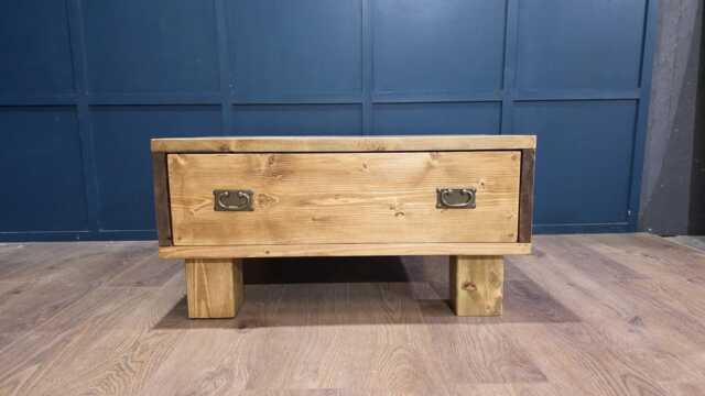 Hand Made Coffee Table With Storage & 4 - image 1