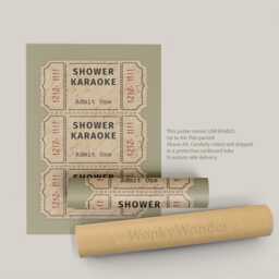 Shower Karaoke Print Funny Bathroom Prints Wall Art Sage Green, Mocha Mouse, Mustard, Pink Lilac Home Decor Trendy Posters - thumbnail 3