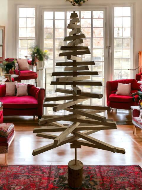 Eco-Friendly Christmas Tree 5Ft - Reclaimed Wood Decoration The Evergreen - image 1
