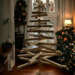 Eco-Friendly Christmas Tree 5Ft - Reclaimed Wood Decoration The Evergreen - thumbnail 3