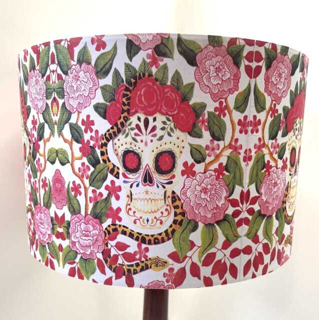 Floral Skull Lampshade Multi Gothic By Fatta Da Mamma Free Gift - image 1