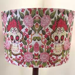 Floral Skull Lampshade Multi Gothic By Fatta Da Mamma Free Gift - thumbnail 4