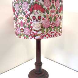 Floral Skull Lampshade Multi Gothic By Fatta Da Mamma Free Gift - thumbnail 2