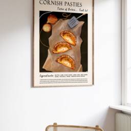 Cornish Pasty Food Poster, Art Print, British Kitchen Art, Retro Gift, A1/A2/A3/A4 - thumbnail 3