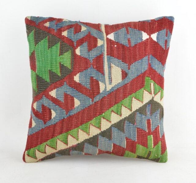Kilim Pillow K20 16x16Inc, Kilim Cover, Home Decor, Decorative Throw - image 1