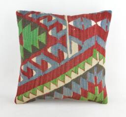 Kilim Pillow K20 16x16Inc, Kilim Cover, Home Decor, Decorative Throw - thumbnail 1