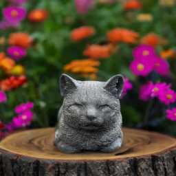 Lovely Cat Statue Concrete Kitten Figurine Stone Pet Memorial Sculpture Outdoor Yard Ornament Garden Animal Art Decor Cat Lover Gift - thumbnail 1