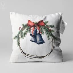 Christmas Cushion Covers With Snowman, Robin, Tree & Bells Designs, Double Sided On The Chenille Different Sizes, Oeko-Tex - thumbnail 3