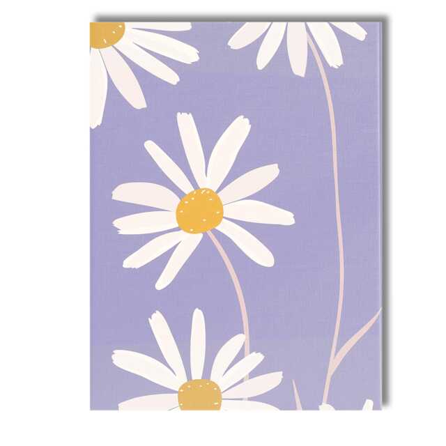 Large White Daisy Bloom Lavender Background Botanical Art Canvas Wall Print Decor Picture Ready To Hang - image 1