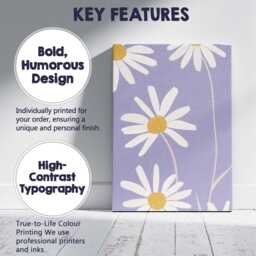 Large White Daisy Bloom Lavender Background Botanical Art Canvas Wall Print Decor Picture Ready To Hang - thumbnail 2