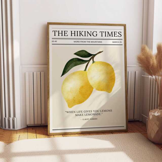 Lemon Watercolor Print Inspirational Kitchen Art - The Hiking Times - image 1