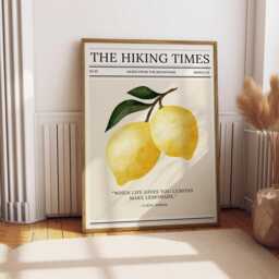 Lemon Watercolor Print Inspirational Kitchen Art - The Hiking Times - thumbnail 1