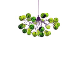 Green Ceiling Light, Pendant Light With Transparent Bubbles, For Girls Or Boy Bedroom