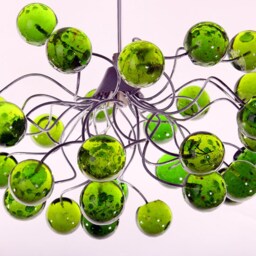 Green Ceiling Light, Pendant Light With Transparent Bubbles, For Girls Or Boy Bedroom - thumbnail 3