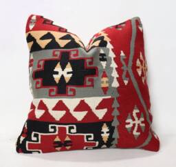 Cojin Kilim Izmir , Turkish Pillow Case, Klim Caver, Case , K 10 - thumbnail 1