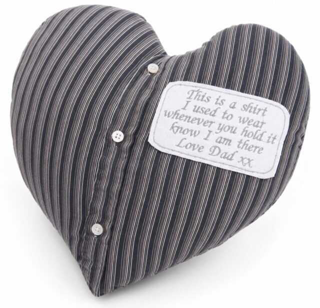 Memory Shirt Pillow Heart Keepsake Cushion With Patch - image 1