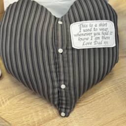 Memory Shirt Pillow Heart Keepsake Cushion With Patch - thumbnail 4