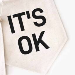 It's Ok Banner-Affirmation Banner-Cotton Wall Hanging-Historical Vintage Style-Wall Hanging-Wall Banner Pennant Flag-Quote - thumbnail 3
