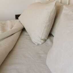 Natural Linen Duvet Cover - Stonewashed European Flax Bedding, Oeko Tex - thumbnail 2