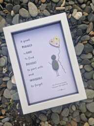 Leaving Job Good Luck Present, Pebble Art Picture Framed Poem, Wall Art, Home Decor Gift. Personalised. Colleague/Manager - thumbnail 1