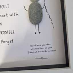 Leaving Job Good Luck Present, Pebble Art Picture Framed Poem, Wall Art, Home Decor Gift. Personalised. Colleague/Manager - thumbnail 3