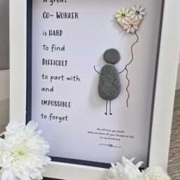 Leaving Job Good Luck Present, Pebble Art Picture Framed Poem, Wall Art, Home Decor Gift. Personalised. Colleague/Manager - thumbnail 2