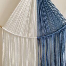 Blue & White Yarn Hoop Wall Hanging - thumbnail 3