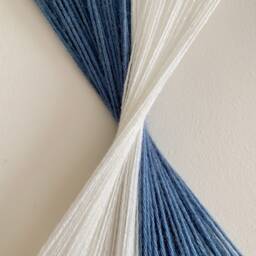 Blue & White Yarn Hoop Wall Hanging - thumbnail 2
