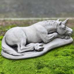 Lying Concrete Unicorn Sculpture Horse Figure Fantasy Animal Ornament Stone Garden Outdoor Decor Yard Art - thumbnail 4