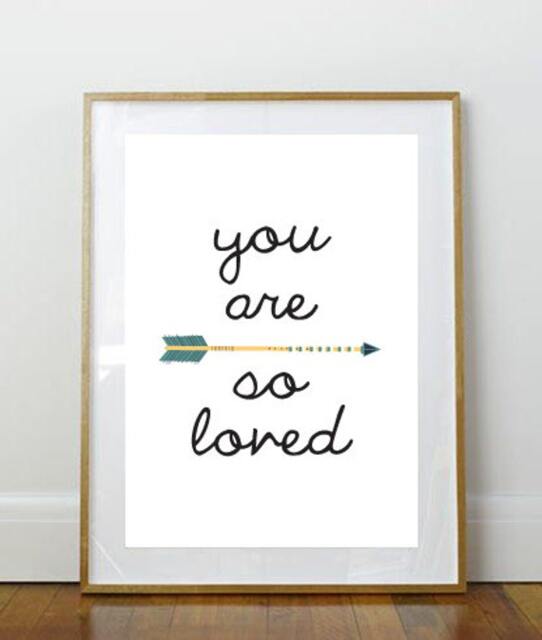 You Are So Loved Print // Quote Art Arrow Baby's Room Decor Love Rustic