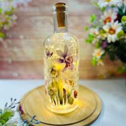 Daffodil Flowers Bottle Lamp, Led Light Up Bottle, Home Decor - thumbnail 2