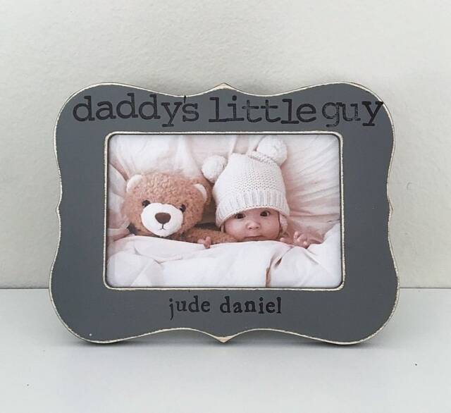 Personalized First Father's Day Picture Frame Little Dude Gift - image 1