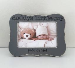 Personalized First Father's Day Picture Frame Little Dude Gift - thumbnail 1