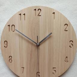 Minimalist Oak Wooden Wall Clock Silent Modern Decor 11In, 28cm - thumbnail 3